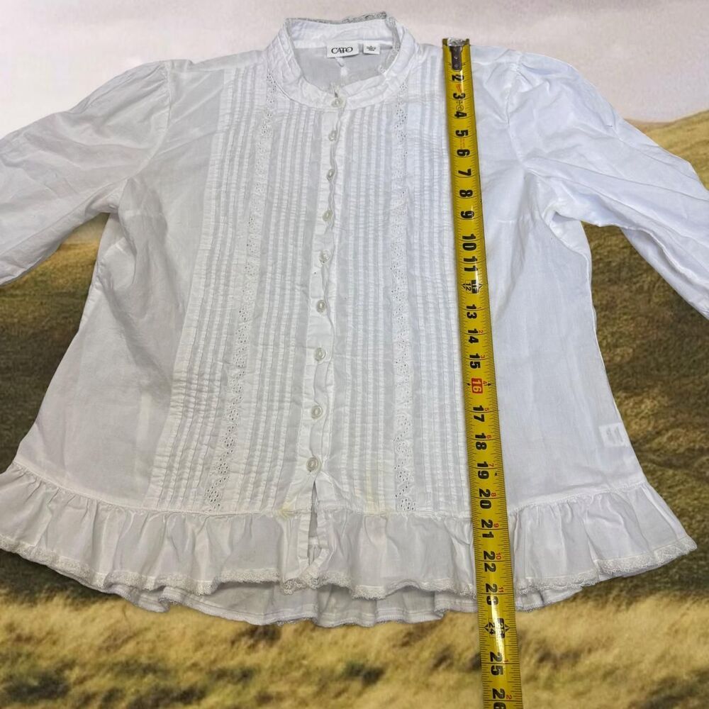 Cotton Edwardian Antique Style Coquette Feminine Ruffles Vampire Cosplay Blouse - Picture 6 of 7